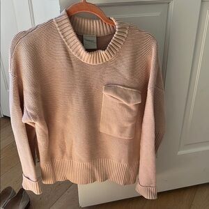Varley Pink Crew Neck Sweater Relaxed Fit